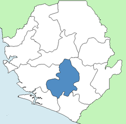 Lokasi distrik Bo di Sierra Leone