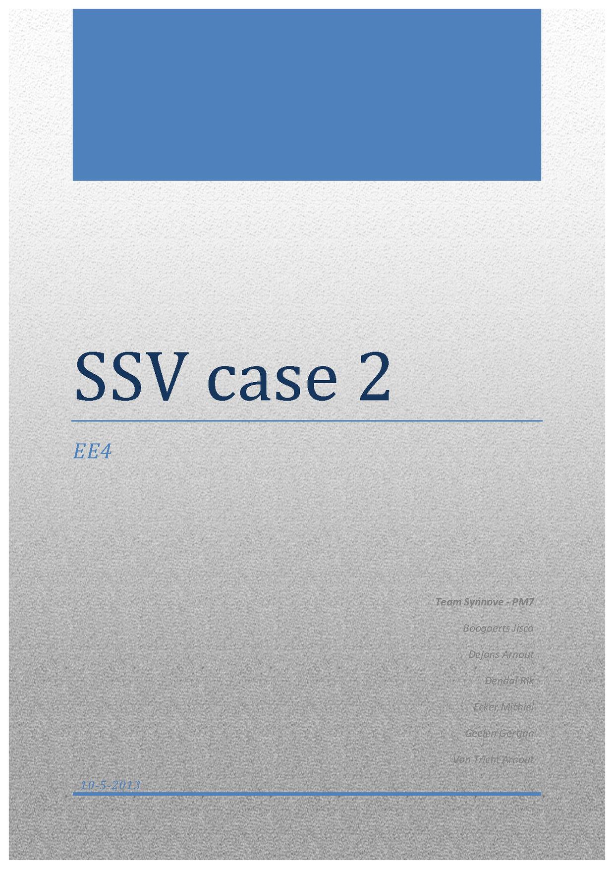 Case SSV part 2 PM7 2013