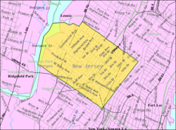 Карта Бюро переписи населения Палисейдс-Парк, Нью-Джерси