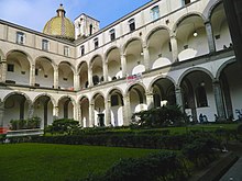 Established in 1224 by Frederick II, Holy Roman Emperor, University of Naples Federico II in Italy is the world's oldest state-funded university in continuous operation. ChiostroPietroMartireNapoli.jpg