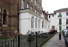 The Maria Assumpta Centre, left with the Marie Eugenie Chapel and Heythrop College to the right Convent of the Assumption, Kensington Square, London W8 - geograph.org.uk - 1588014.jpg