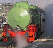 locomotive dans plombe de vapeur, au départ
