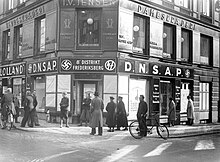 DNSAP's district office on Gammel Kongevej
in Copenhagen Between 1940 and 1942 Frederiksberg. DNSAP's distriktskontor pa Gammel Kongevej i Kobenhavn.jpg