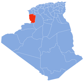 Harta provinciei Naâma în cadrul Algeriei