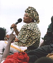 Sirleaf campaigning in Monrovia in 2005, shortly before she was elected Ellen Johnson-Sirleaf 2005.jpg