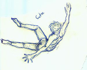 English: Drawing of a falling/floating man