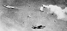 1952 International Aviation Exposition:
Northrop F-89 Scorpion wing failure during flypast. F-89 Scorpion Crash IAE Detroit 1952.jpg