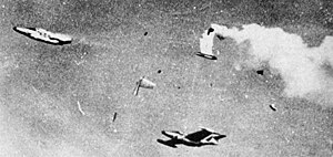 Northrop F-89 Scorpion disintegrating at Detroit, Michigan in 1952 F-89 Scorpion Crash IAE Detroit 1952.jpg