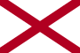 Alabamas flagg er hvitt med et rødt andreaskors.