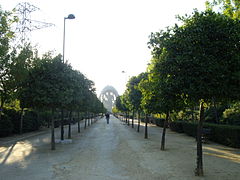 Huevo de Colón al final de una calle del parque