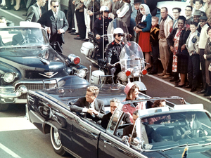 Picture of President Kennedy in the limousine ...