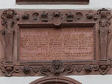 Inschrift über der Eingangstüre im Domhof. Domhof erbaut 1578 für den Schaffner des Domstiftes.