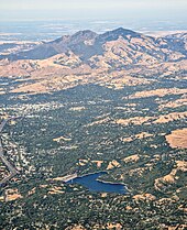 View of Mount Diablo beyond Lafayette Reservoir Lafayette Reservoir aerial.jpg
