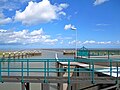 Ausfahrt mit den Inseln Juist und Norderney am Horizont