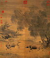 Những chú bò về nhà trong gió và mưa, của Li Di, thế kỷ 12.