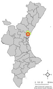Localização do município de Gilet na Comunidade Valenciana