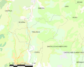 Mapa obce Tralonca