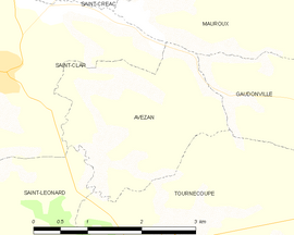 Mapa obce Avezan