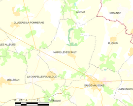 Mapa obce Mairé-Levescault