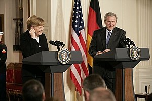 German Chancellor Angela Merkel and U.S. Presi...