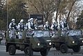 Soldiers in winter camouflage.