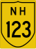 National Highway 123 marker