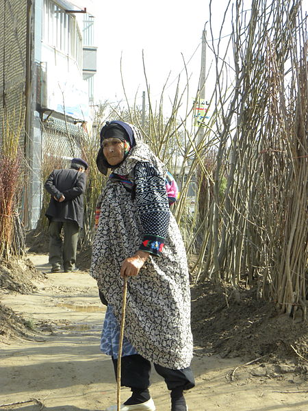 File:Old woman in Canebrake in Nishapur 1.JPG