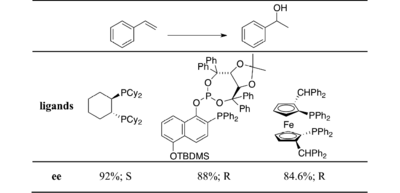 PP ligandy v asymetrické hydroboraci
