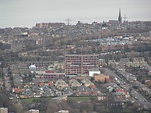 A view of Portobello High School from nearby Arthur's Seat