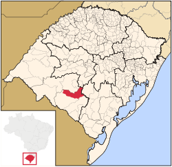 Localização de Lavras do Sul no Rio Grande do Sul