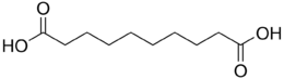 Skeletal formula of sebacic acid