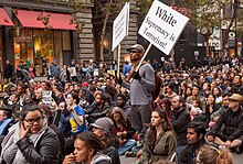 Protest in response to the Alton Sterling killing, San Francisco, California, July 8, 2016 Sit-in during San Francisco July 2016 rally against police violence - 3.jpg
