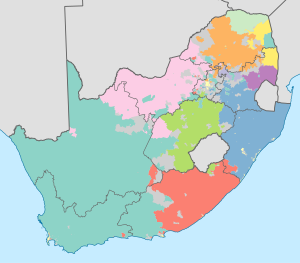 Доминирующий язык ЮАР 2011 map.svg