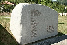 Srebrenica Genocide Memorial Stone at Potocari SrebrenicaStone.jpg