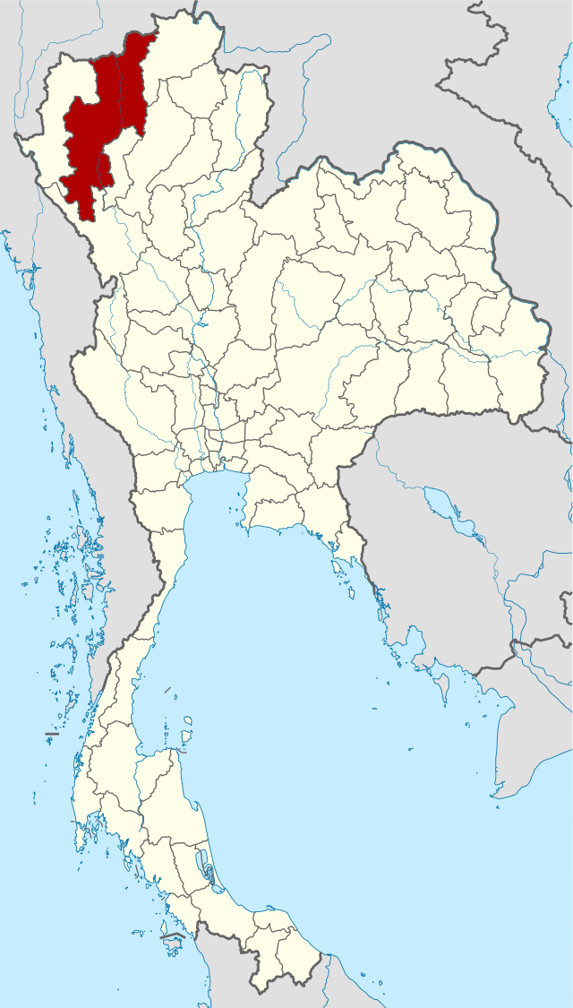   清邁府在   泰國的位置
