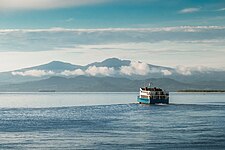 A roll-on-roll-off vessel on her morning trip to Basilan Island where the Basilan Natural Biotic Area can be found. Photograph: Aldous Mariano Cariño (CC BY-SA 4.0)
