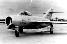 MiG-15 delivered by No Kum-Sok, a defecting North Korean pilot to the US Air Force USAF MiG-15.jpg