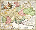 Карта от 1720 г. на латински език, озаглавена „Украйна или казашката земя със съседните провинции Влахия, Молдова и Малък Татарстан, изобразена от Йоханес Баптист Хоман. Нюрнберг“