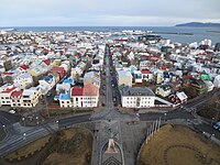 View north from the top of Hallgrímskirkja