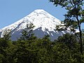Volcán Osorno visto desde Los saltos del Petrohué