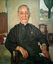 Retrato de la señora Cheng (1941) Tamaño: 79,5 x 65 cm Técnica: Óleo sobre tabla Pintado por Xu en Ipoh, cuando Cheng tenía 92 años y era la madre de Cheong Chee (1885-1954), un rico empresario de minas de estaño chino y filántropo en Malaya.