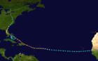 Weg des Hurrikans von 1928