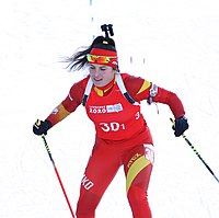 Ana Zafirovska beim Single-Mixed-Staffel-Wettbewerb
