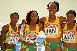 A jamaicai 4 x 400 m-es váltó az atlétikai világbajnokságon Berlinben 2009-ben: Shericka Williams, Novlene Williams-Mills, Rosemarie Whyte és Shereefa Lloyd