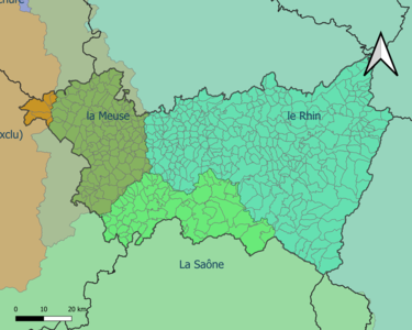Les Vosges sont découpées en 4 régions hydrographiques : Rhin, Meuse, Saône et La Seine de sa source au confluent de l'Oise (exclu).