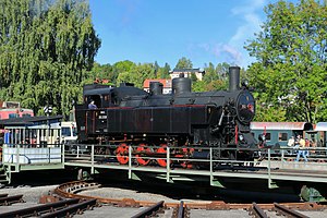 Museumslok 392.2530 auf der Lok-Drehscheibe des Eisenbahn- und Bergbaumuseums in Ampflwang 2021