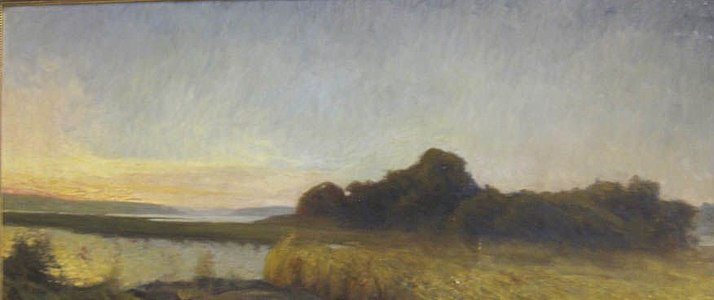 "Landskap", signerad a tergo, 67 x 150 cm.