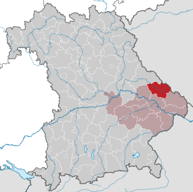 Landkreis Regens läge i Bayern