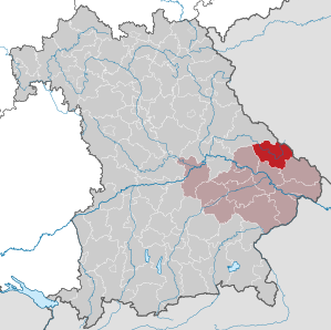 Beliggenheden af Landkreis Regen i Bayern (klikbart kort)