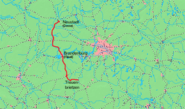 Spoorlijn Neustadt - Treuenbrietzen op de kaart